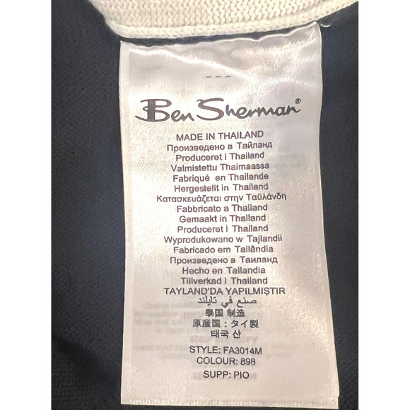 Ben Sherman Mens Argyle V Neck Sweater Vest Navy White Size M Signature - Picture 4 of 9